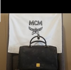 MCM Rubberized Nylon Boston Bag